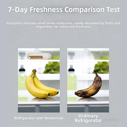 Rechargeable Odor Eliminator for Fridge, Compact Cordless Deodorizer Keeps Food Fresher, No Filter Replacement, USB Charging for Kitchen, Freezer & Food Storage