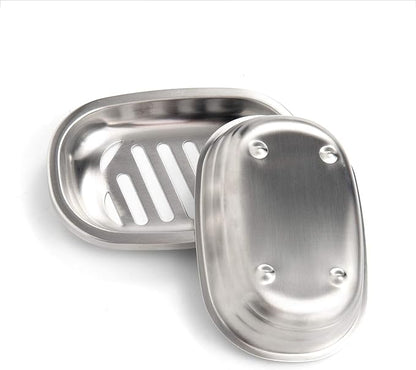 IMEEA Silver Soap Dish SUS304 Stainless Steel Brushed Soap Dish with Drain Bathroom Soap Holder