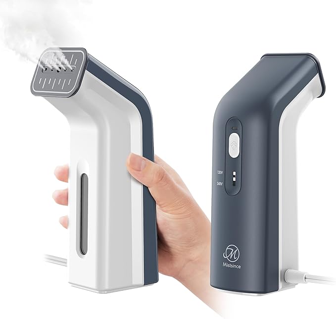 Mini Travel Steamer for Clothes,Dual Voltage & Wrong Voltage Alarm,110-240V Steamer & Iron 2 In 1,Integrated 170ml Tank,1.2lbs Travel Size Fabric Iron,Handheld Steaming Wrinkles Remover For Garment