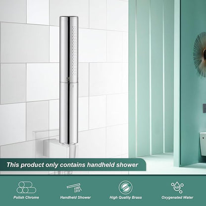 Heyalan Hand Held Shower Wand, High Pressure Handheld Head with Strong Flow, Luxury Spray for Bathroom,Dual Function,Polished Chrome