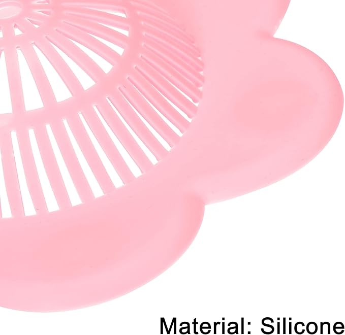 uxcell Kitchen Sink Strainer, Silicone Sink Disposal Stopper Flexible Drain Sieve Hair Catcher Pink 2pcs