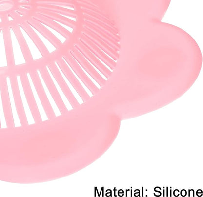 uxcell Kitchen Sink Strainer, Silicone Sink Disposal Stopper Flexible Drain Sieve Hair Catcher Pink 2pcs