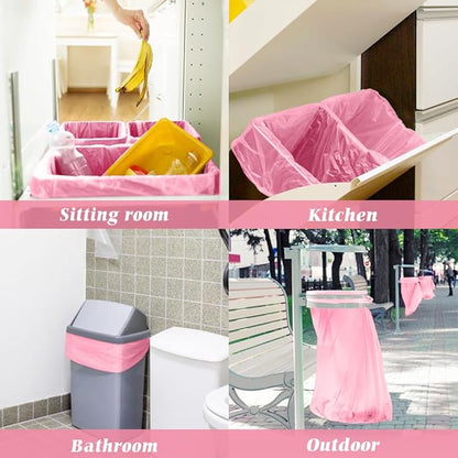 8 Gallon 200 Counts Clear Colorful Trash Bags Kitchen Garbage Bags by Teivio, fit 25-30Liter Bathroom Trash Can Bin Liners, Plastic Bags for home office kitchen，Multicolor
