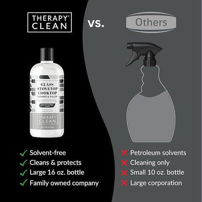 Therapy Glass Stove Top Cleaner 16 fl oz. (2 Pack) - Safe for Ceramic, Electric, Induction Stovetops