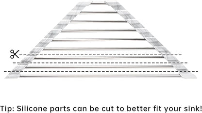 Tomorotec Marble Triangle Roll-Up Dish Drying Rack for Sink Corner - Small, Foldable, Stainless Steel, Multipurpose Kitchen Drainer Caddy, Trivet, Rustproof Organizer, Storage Shelf