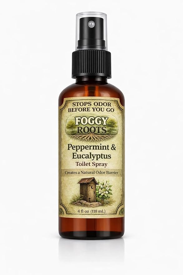 Peppermint & Eucalyptus Pre-Poop Toilet Spray – Stops Odor Before It Starts, Bathroom Odor Eliminator for Toilet, 4 oz (200+ Uses) Travel, Home & Work