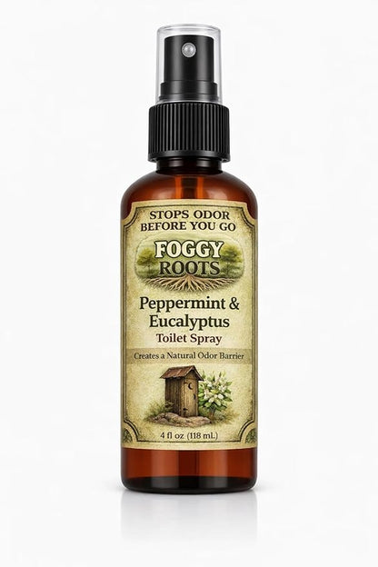 Peppermint & Eucalyptus Pre-Poop Toilet Spray – Stops Odor Before It Starts, Bathroom Odor Eliminator for Toilet, 4 oz (200+ Uses) Travel, Home & Work