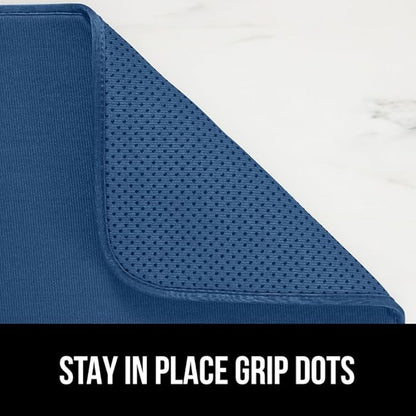 GORILLA GRIP Ultra Water Absorbent Microfiber Dish Drying Mat 2 Pack, Quick Dry Thick Mesh, Slip Resistant Pad for Sink Dishes or Under Rack, Kitchen Counter Accessories, Machine Wash, 18x16, Blue