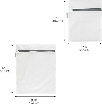 iDesign Medium and Large Laundry Delicates-Set of 12-White Mesh Wash Bags M12