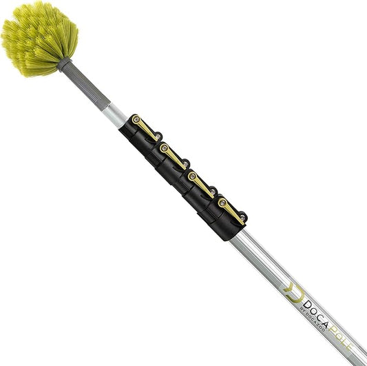 DOCA Telescoping Pole 7-30 Ft - Extension Pole for Cleaning, Feather Duster, Window Washing Kit, Paint Roller, Window Squeegee - High Reach Extendable Kit for Indoor & Outdoor - Cobweb Duster