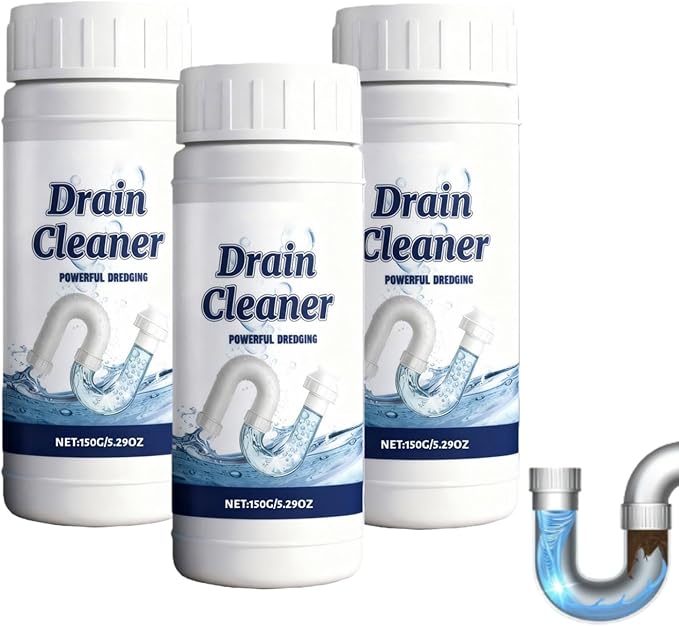 Sink & Drain Cleaner Powder, Fast Foaming for Kitchen, Drain Clog Remover, Bathroom, Toilet Pipes - Removes Grease, Hair & Food Waste (1)