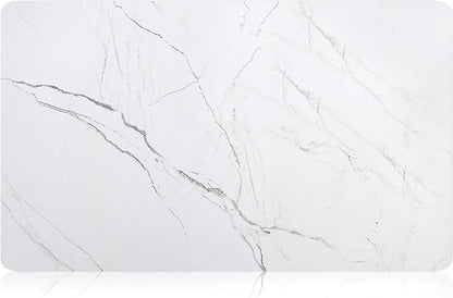 CooRug Marble Pattern Dish Drying Mat, Absorbent Coffee Bar Mat for Kitchen Counter, Non-slip Pad with Rubber Backed, Washable and Easy to Clean 16" x 24" Light Marble