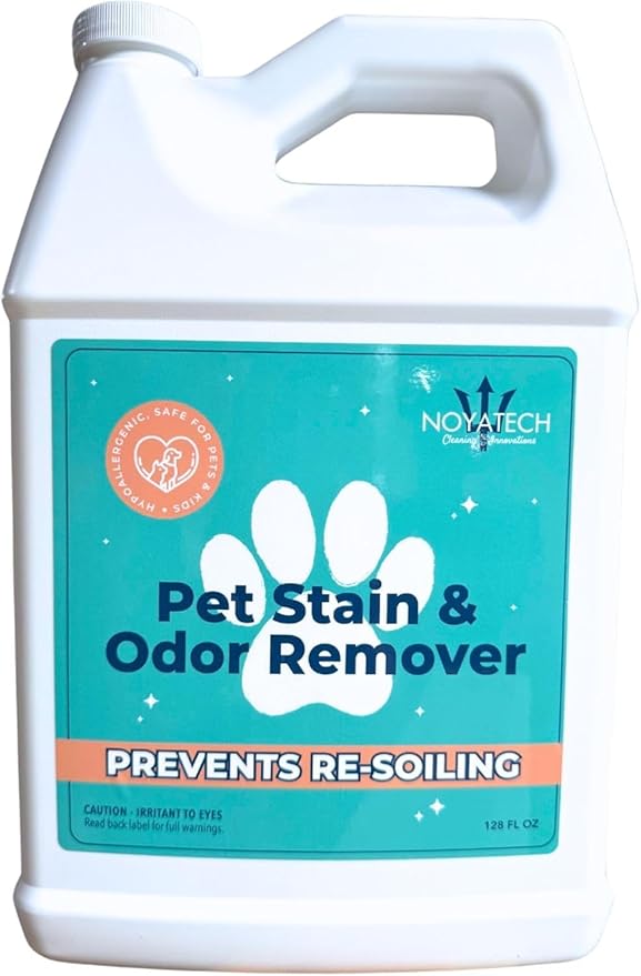 NOYATECH Pet Stain & Odor Remover – Fast-Acting Enzyme Cleaner for Dog & Cat Urine | Safe for Carpet, Couch, Turf, Tile & More | Non-Toxic, Kid & Pet Safe Spray 1 Gallon