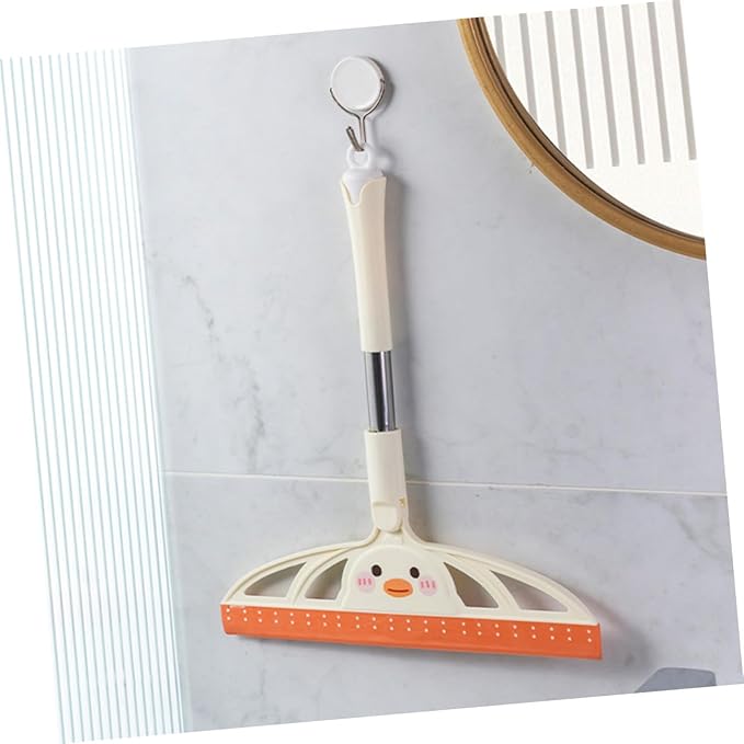 Glass Shower Squeegee and Car Window Scraper, Milk White Plastic Handle, Versatile Glass and Mirror Cleaner for Bathroom, Windshield, and Home Window Cleaning