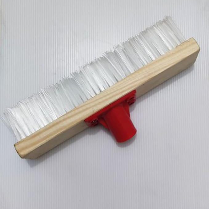 Outdoor Floor Scrub Brush with Long Handle, Stiff Nylon Bristle Deck and Patio Cleaning Brush, Sturdy Hard Bristle Scrubber for Bathroom, Carpet, and Garden Use