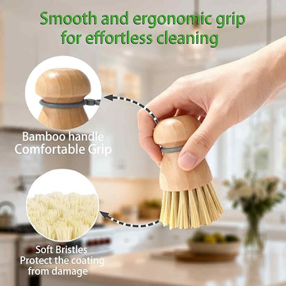 Dish Brush with Durable Bristles, Non Scratch, Easy Grip Handle for Dishes Pots Pans and Sink Grease Removal – Dish Cleaning Brush, Dish Scrub Brush, Dish Scrubber, Kitchen Dish Brush