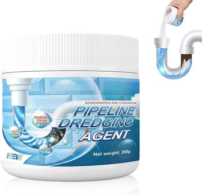 Pipeline Dredging Agent, Sink Drain Hair Clog Remover Cleaner, Unclogger Heavy Duty Bathroom Shower Pipeline Dredging Agent, Unclog Clogged Drains For Pipes, Toilets (260g)