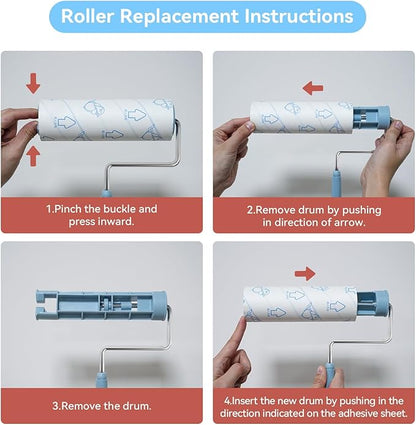 Large Lint Roller for Furniture, Pet Hair, Clothes, Extra Sticky, 6.3'' Giant Lint Roller
