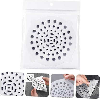 Angoily 20pcs Hair Filtering Stickers for Floor Drain Screens Sink Drain Hair Catcher Decals for Kitchen Bathroom and Laundry Use Non-woven Adhesive