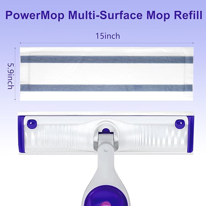 12 Count Disposable Mop Pads for Swiffer WetJet Spray Mop/Power Mop,for Bona Mop, Powerful Stain Removal Effortlessly Cleans Hardwood, Tile and Laminate Floors