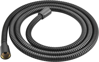 BRIGHT SHOWERS Shower Hose For Hand Held Shower Heads, 79 Inches Cord Extra Long Stainless Steel Hand Shower Hose, Ultra-Flexible Replacement Part with Brass Insert, Matte Black