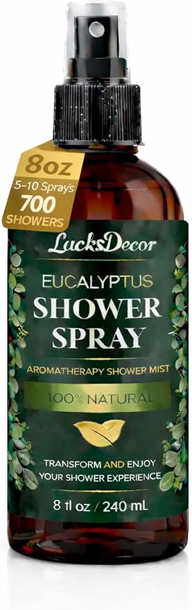 Eucalyptus Shower Spray 8oz – Aromatherapy Shower Mist, Spa and Sauna Inspired Shower Steamer Alternative for Refreshing, Relaxing Showers - Bath Oil Spray Eucalyptus Essential Oil