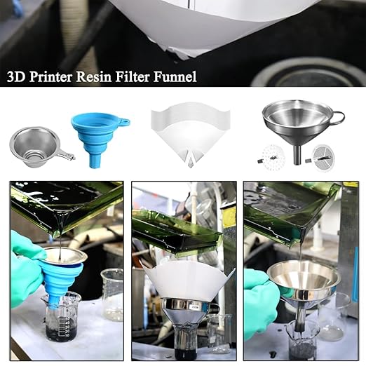 46PCS 3D Printer Accessories, Resin 3D Printer Post-Processing Tool Set with Silicone Mat, Gloves, Resin Funnels, Cleaning and Removal Tool for SLA/DLP Printing
