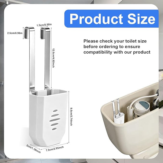 1pc Toilet Tank Cleaning Tablet Holder, Plastic Hanging Cleaner Caddy Bracket with Stainless Steel Hook Fits Most Standard Toilet Tanks