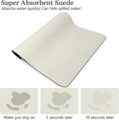 Bloss Coffee Mat / Drying Mat Off White, Absorbent / Hides Stains / Rubber Backed - Dish Drying Mat Fits Under Coffee Maker or Espresso Machine / 16.1"x24.1"