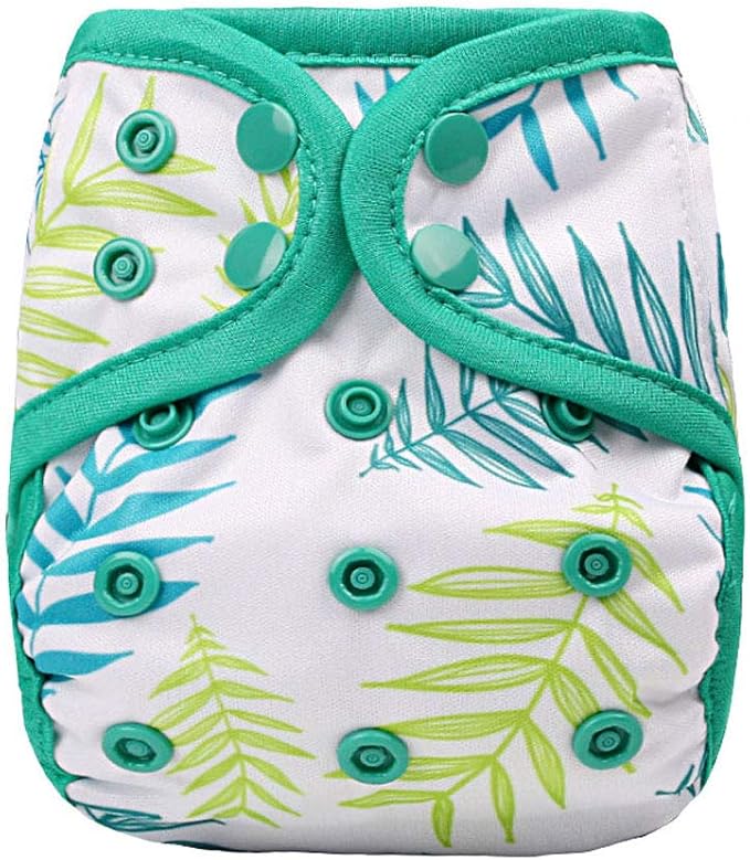OsoCozy Newborn Reusable Cloth Diaper Covers - Adjustable Snap Fit & Double Leg Gussets for Baby Boys & Girls from 6-12 Pounds. Use with Prefold, Flat or Fitted Cloth Diapers or Snap-in Inserts