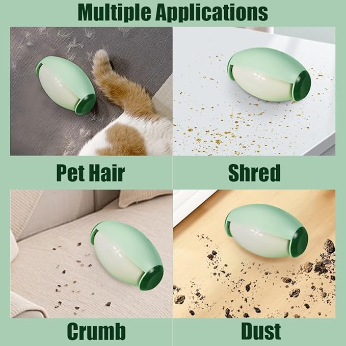 Reusable Lint Roller Ball, Mini Travel Size Lint Roller for Clothes, On The Go Small Portable Lint Ball Remover for Clothes and Pet Hair, Extra Sticky & Washable Gel (Green)