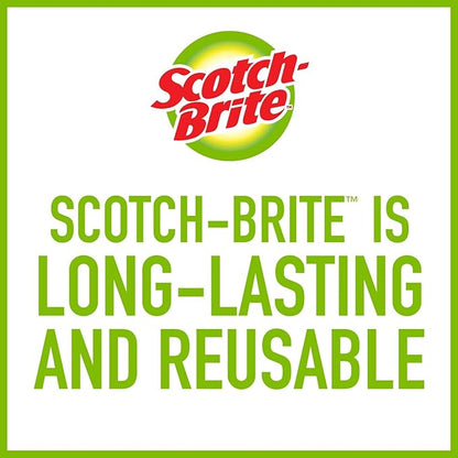 Scotch-Brite Heavy Duty Scouring Pad,Dish Scrubber for Kitchen + Outdoor,8 Scrub Pads for Uncoated Pots and Pans,Cast Iron Cooktops,Grill Grates,Oven Racks,& BBQ,Durable,Long-Lasting,(Pack of 12)