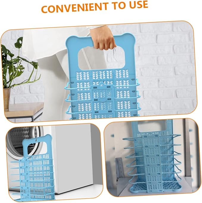 Foldable Laundry Hamper with Handle Large Capacity Clothes Basket Organizer for Bathroom Bedroom Nursery Wall Mountable Storage Space Saving Dirty Clothes Basket