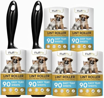 Dog Hair Lint Roller for Pet Fur Removal from Dogs Reusable Grooming Roller Removes Loose Hair Without Mess from Couch Clothes Furniture Easy to Use Pet Hair Remover 6 Pack