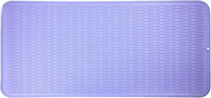 MicoYang Silicone Dish Drying Mat for Multiple Usage,Easy clean,Eco-friendly,Heat-resistant Silicone Mat for Kitchen Counter or Sink,Refrigerator or Drawer Liner Light Purple 5XL 36inches x 18inches