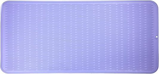 MicoYang Silicone Dish Drying Mat for Multiple Usage,Easy clean,Eco-friendly,Heat-resistant Silicone Mat for Kitchen Counter or Sink,Refrigerator or Drawer Liner Light Purple 5XL 36inches x 18inches