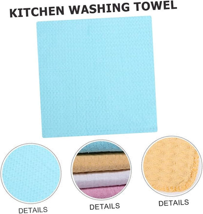 Ciieeo 4pcs Kitchen Cleaning Cloth Set, Absorbent Cotton Dish Wipes, Lint-Free Sturdy Microfiber Towels for Household and Kitchen Use