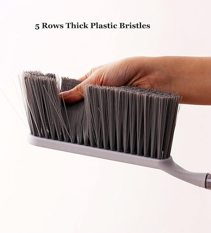 Dusting Brush, 13" Short Thick Firm Plastic Bristles, Medium Handheld Broom, Cleaning Heavier Litter, Workbench, Machine(Gray, 13 inch)