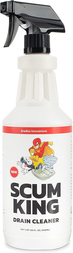Scum King Drain Cleaner | Fast-Acting Clog Remover & Deodorizer – Liquid Sink, Shower & Garbage Disposal Unclogger | Remove Organic Scum, Hair & Grease | Safe for Pipes & Septic Systems – 32 oz