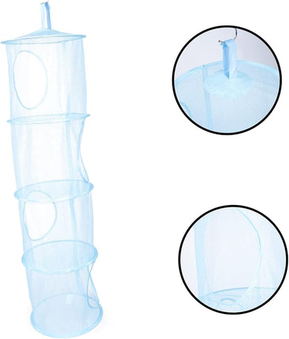 1pc Ventilated Drying Basket Space-saving Clothes Organizer Capacity and Four Compartments for Laundry and Toy Storage