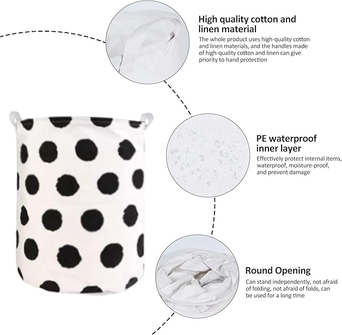 Collapsible Laundry Basket in Bedroom Waterproof Laundry Hamper in Bathroom Large Laundry Bag in College Dormitory Cloakroom Livingroom Nursery Organizer Toy Bin