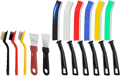TuTuYa 11PCS Crevice Cleaning Brush Set, Hard Bristle Gap Cleaning Kit for Groove, Window, Tiles, Corner, Faucet, Bathroom, Kitchen, Stove, Pot