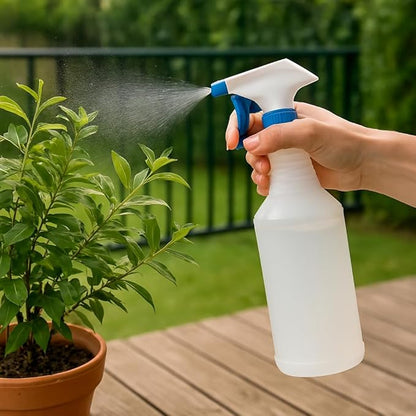 BREVON 32 oz All Purpose Plastic Spray Bottle,4 Pack Refillable Trigger Sprayer for Cleaning, Gardening, and Household Use, Clear Container (4)