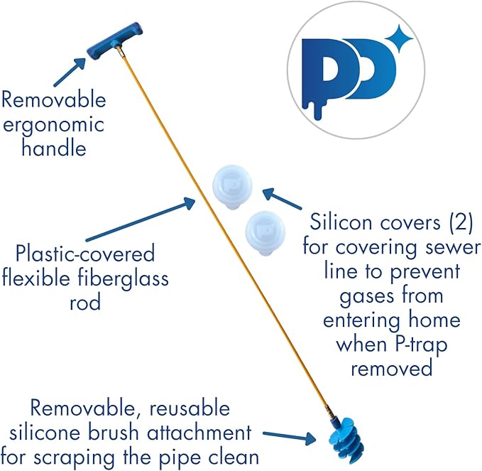 Drain Cleaining Tool for Sinks - Sink Drain Cleaner Helps Clear Clogs, Hair, Buildup, Sludge, Gunk - Better, Safer, Cleaner Unclogger than Chemicals, Liquids, Bladders, Barbed Tools, and Snakes