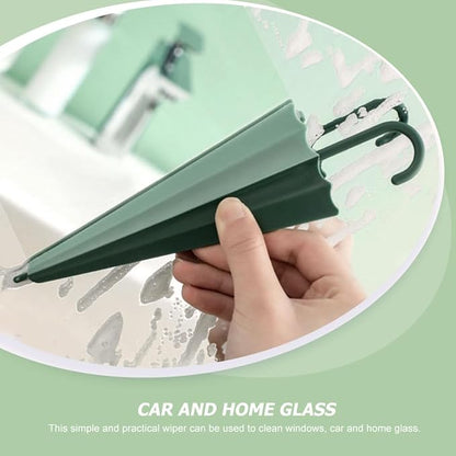TEHAUX 4pcs Bathroom Glass Wipers Set, Mini Shower Glass Squeegee with Handle, Green Household Window and Mirror Cleaner for Bathroom and Kitchen Surfaces