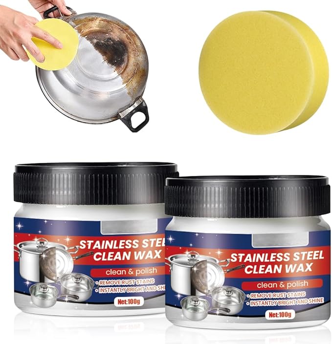 2025 New Premium Rust Remover for Kitchen and Home, Stainless Steel Scratch Remover for Appliances for Oven, Sink, Fridge & Cookware, Cleans Grease, Scuffs & Restores Shine (2)