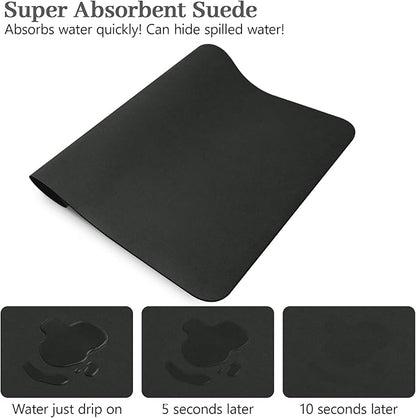 Bloss Coffee Mat, Dish Drying Mat, Coffee Bar/Maker Mat, Kitchen Counter Mat, Absorbent Hide Stain Rubber Backed Dish Drying Pad(12.2"x19.7", Black)
