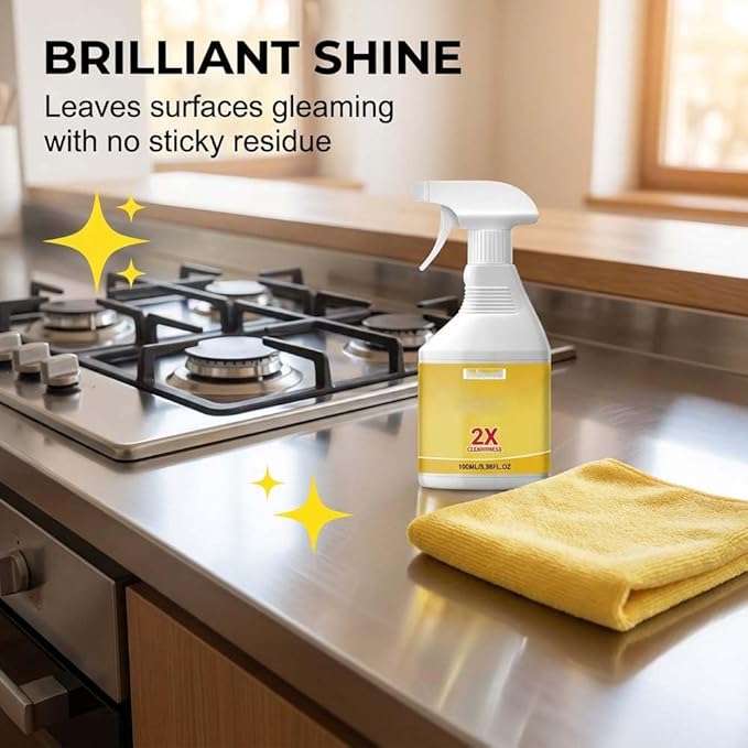 Kitchen Heavy Oil Cleaner Spray, 2026 New All Purpose Kitchens Heavy Oil Cleaning Agent Grease Remover Kitchen Degreasing Cleaning Spray for Stove, Oven, Dishwasher, Appliances (Yellow 1Pc)