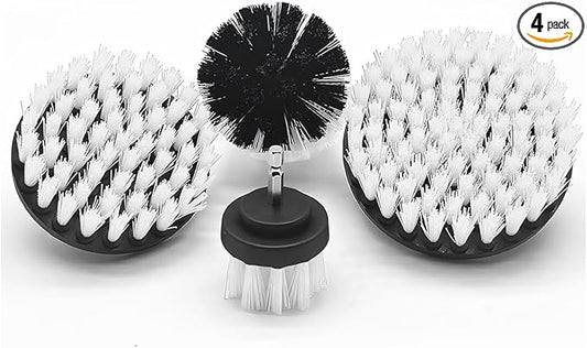 ZIMISI 4PCS Drill Brush Attachment Set, Mult-Purpose Car Wash Brush, Rotary Detailing Brush Set, Car Carpet Cleaner Brushes for Wheel, Grout, Shower, Bathroom, Floor (White)