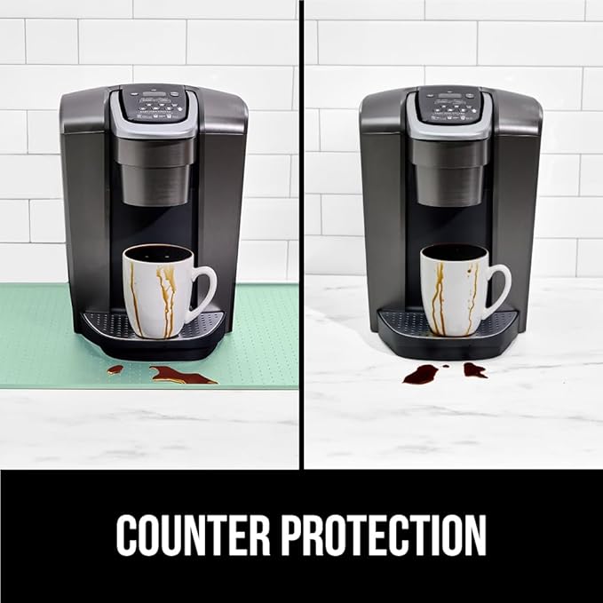 GORILLA GRIP Silicone Coffee Mat, 18x28, Espresso Machine Bar Accessories, Keep Kitchen Counters Clean, Stays in Place, Waterproof and Heat Resistant Dish Drying Mats, Home Decor Essentials, Mint
